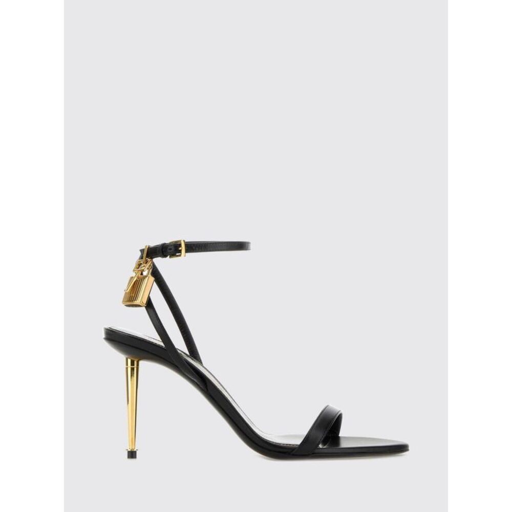 Tom Ford Women Padlock Ovine Leather Tom Ford Stiletto Heel Sandals With Strap